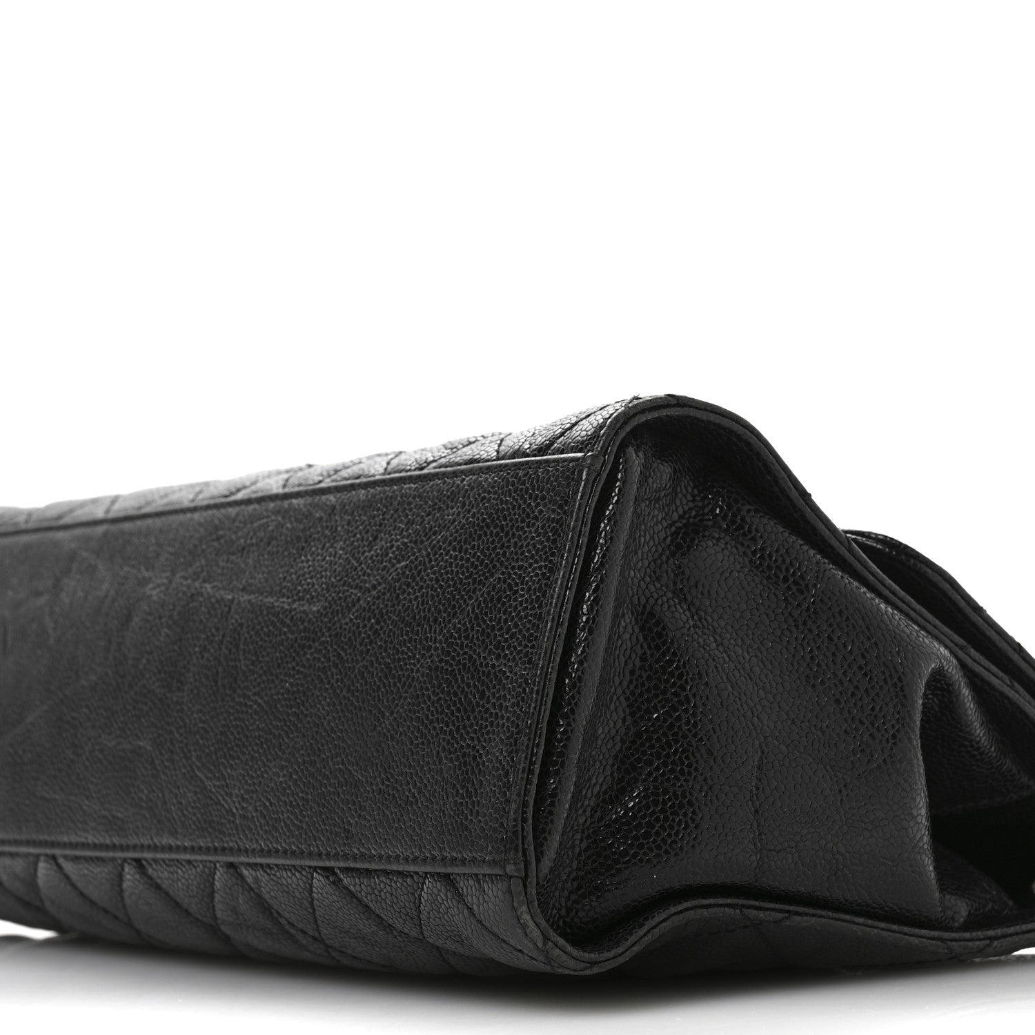 Chanel Crumpled Grained Calfskin Jumbo CC Crave Flap Black 10 of 13