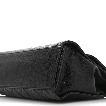 Chanel Crumpled Grained Calfskin Jumbo CC Crave Flap Black 10 of 13