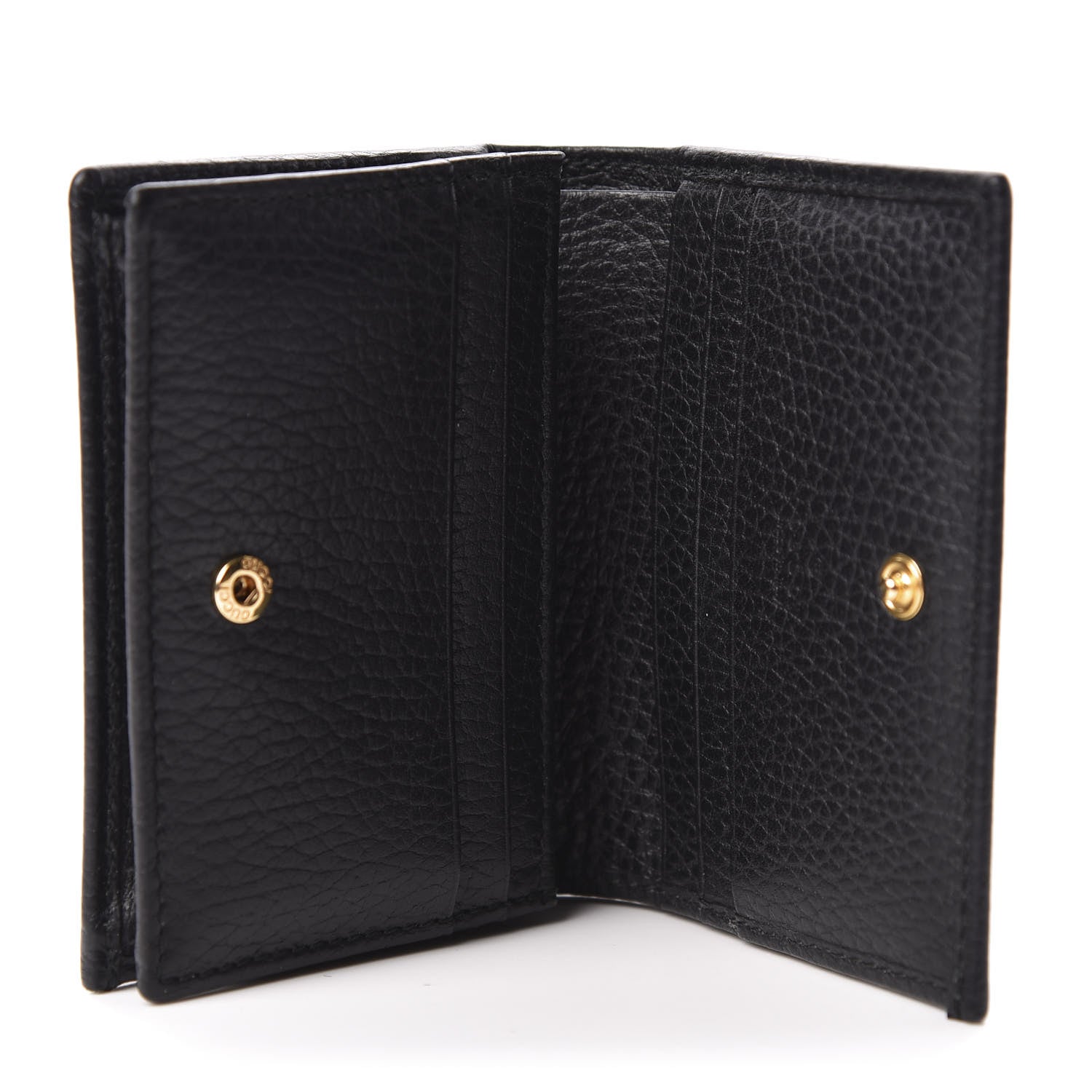 Gucci Pebbled Calfskin GG Marmont Card Case Black 5 of 10