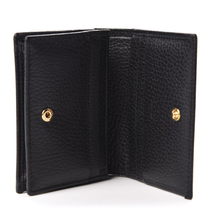 Gucci Pebbled Calfskin GG Marmont Card Case Black 5 of 10
