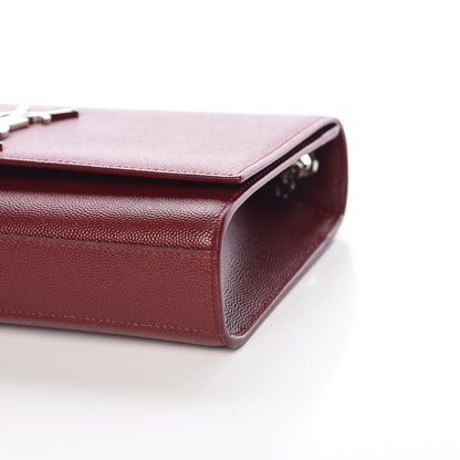 Saint Laurent Grain De Poudre Medium Monogram Kate Satchel Dark Red 9 of 10