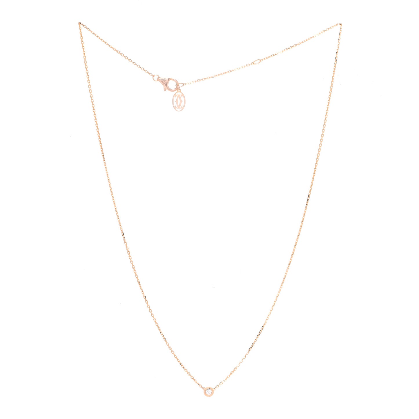 18K Pink Gold Diamond XS D'Amour Pendant Necklace