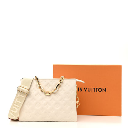 Louis Vuitton Lambskin Embossed Monogram Coussin PM Beige Cream 11 of 11