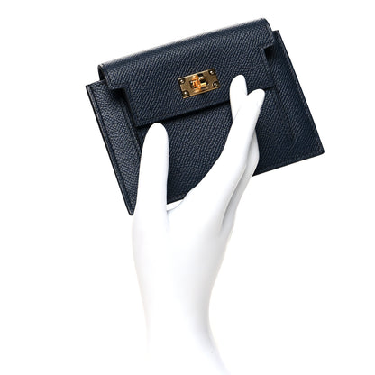 Hermes Epsom Kelly Pocket Compact Wallet Bleu Indigo 2 of 8