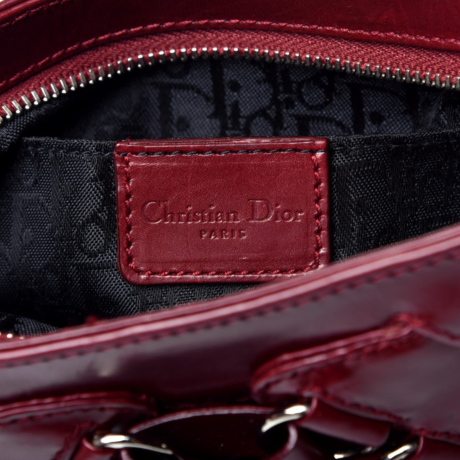 Christian Dior Calfskin Ballet Bag Dark Red 6 of 8