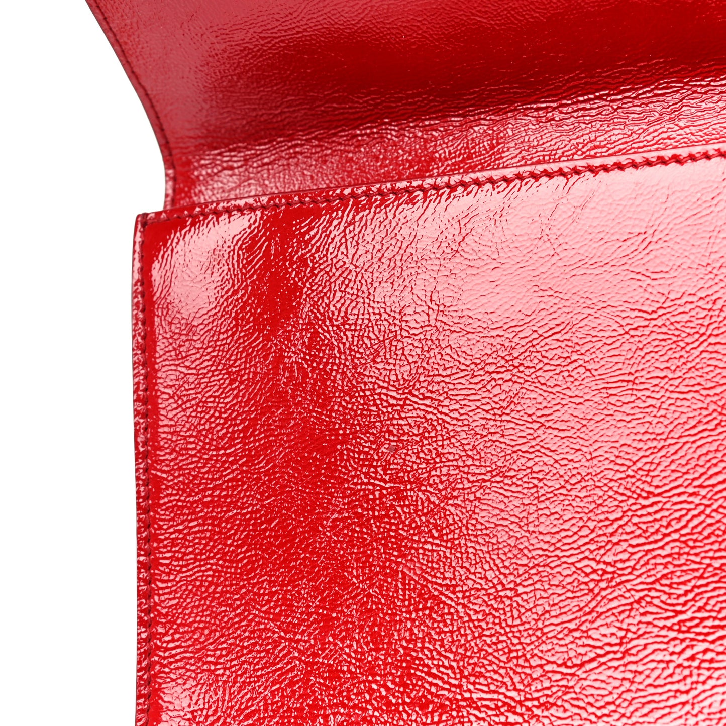 Textured Patent Monogram Large Belle De Jour Clutch Red