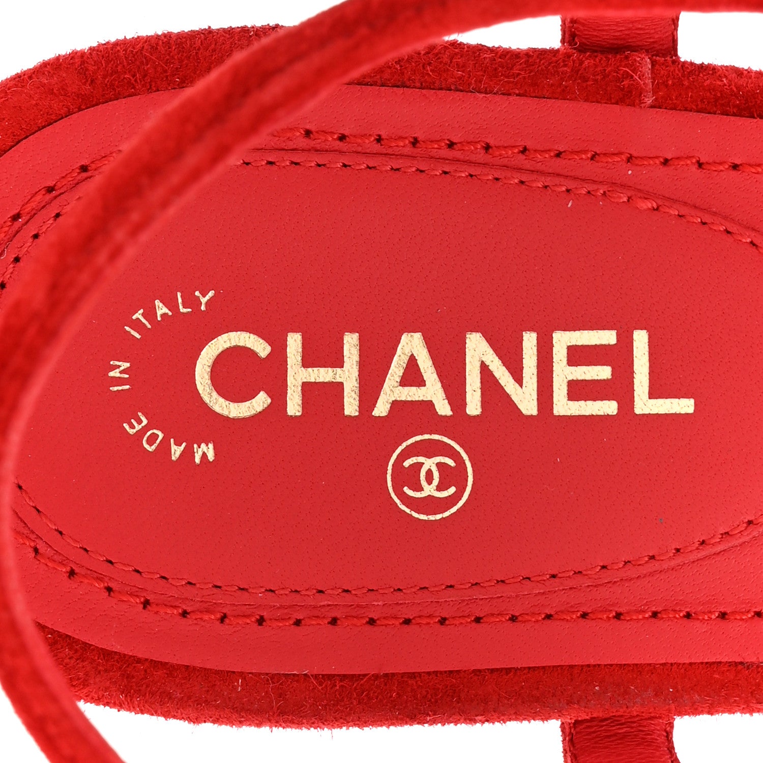Chanel Suede Calfskin Thong Sandals 36 Red 7 of 12