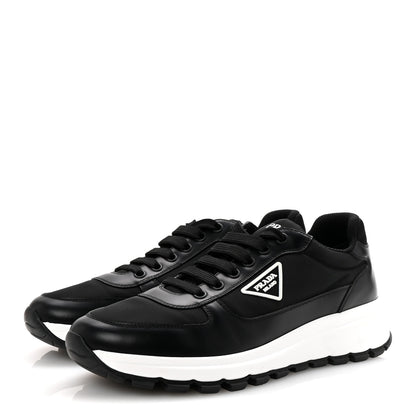 Prada Re-Nylon Piuma Metal Triangle Logo Quilted 45mm Sneakers 39.5 Black 4 of 10