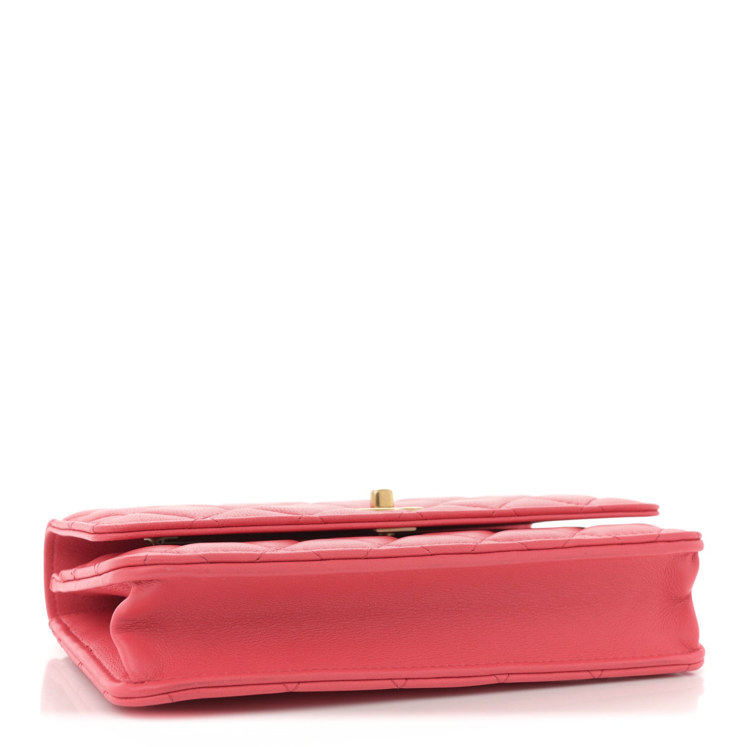 Chanel Lambskin Quilted Sweet Camellia Wallet On Chain WOC Coral 4 of 12