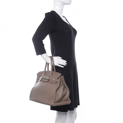 Hermes Taurillon Clemence Birkin 35 Etoupe 2 of 9