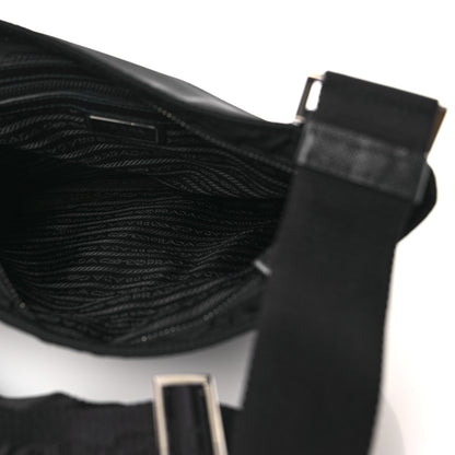Prada Tessuto Nylon Saffiano Flat Messenger Bag Black 4 of 12