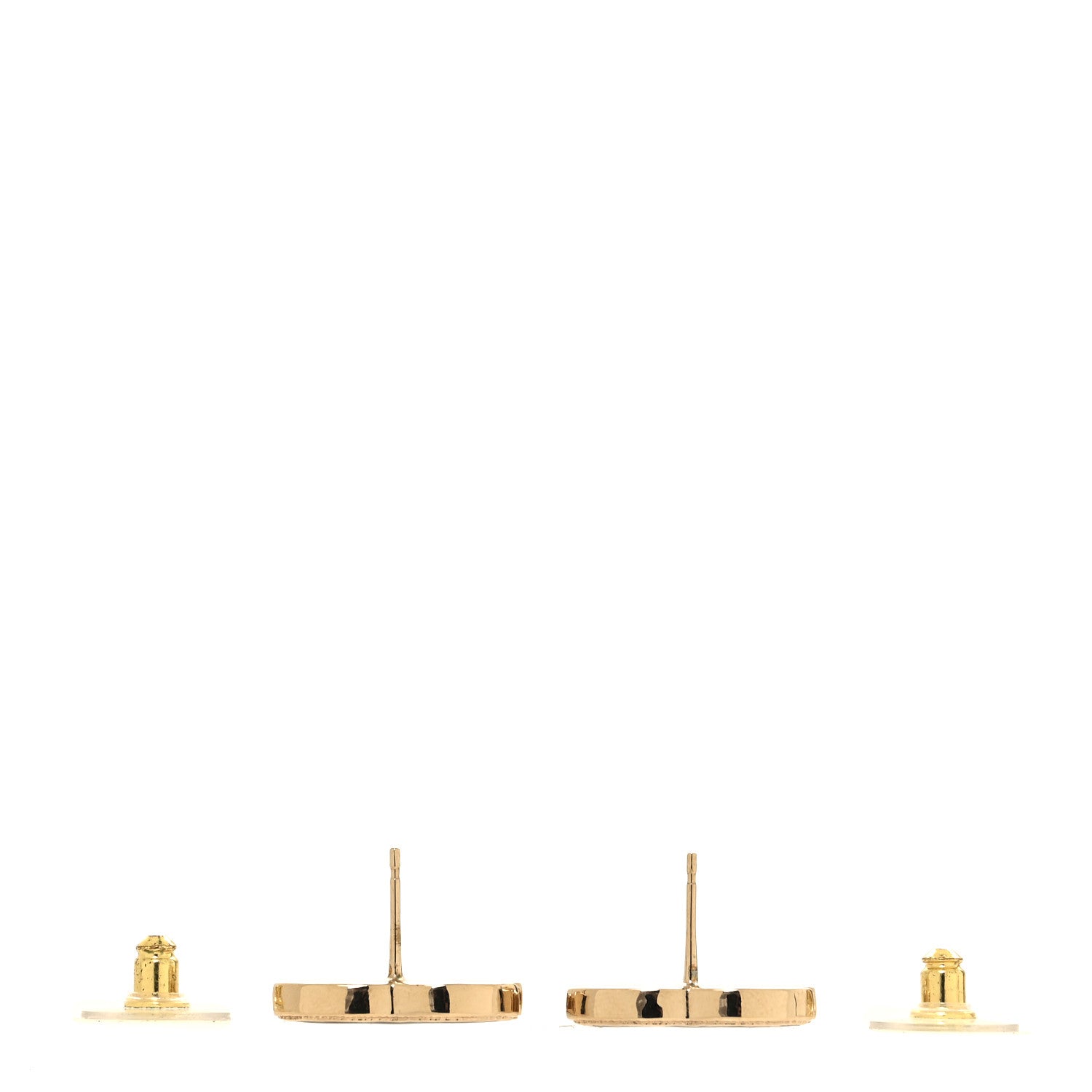 Chanel Metal Enamel CC Earrings Black Gold 3 of 5