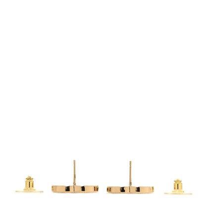 Chanel Metal Enamel CC Earrings Black Gold 3 of 5