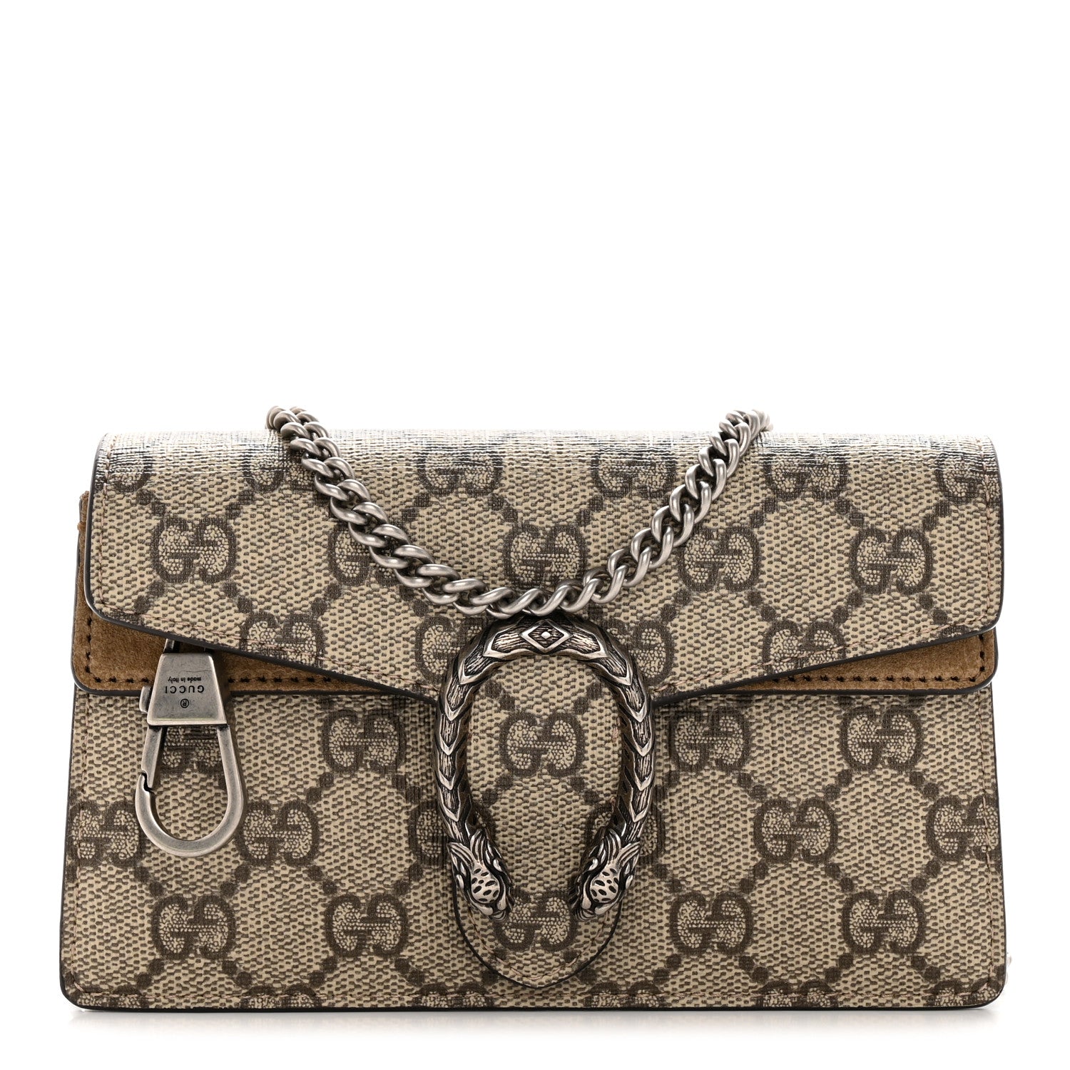 Gucci GG Supreme Monogram Super Mini Dionysus Shoulder Bag Taupe 1 of 13