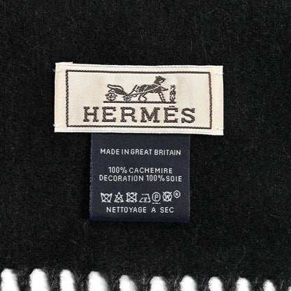 Hermes Cashmere Lucky Muffler Flanelle Black 3 of 3