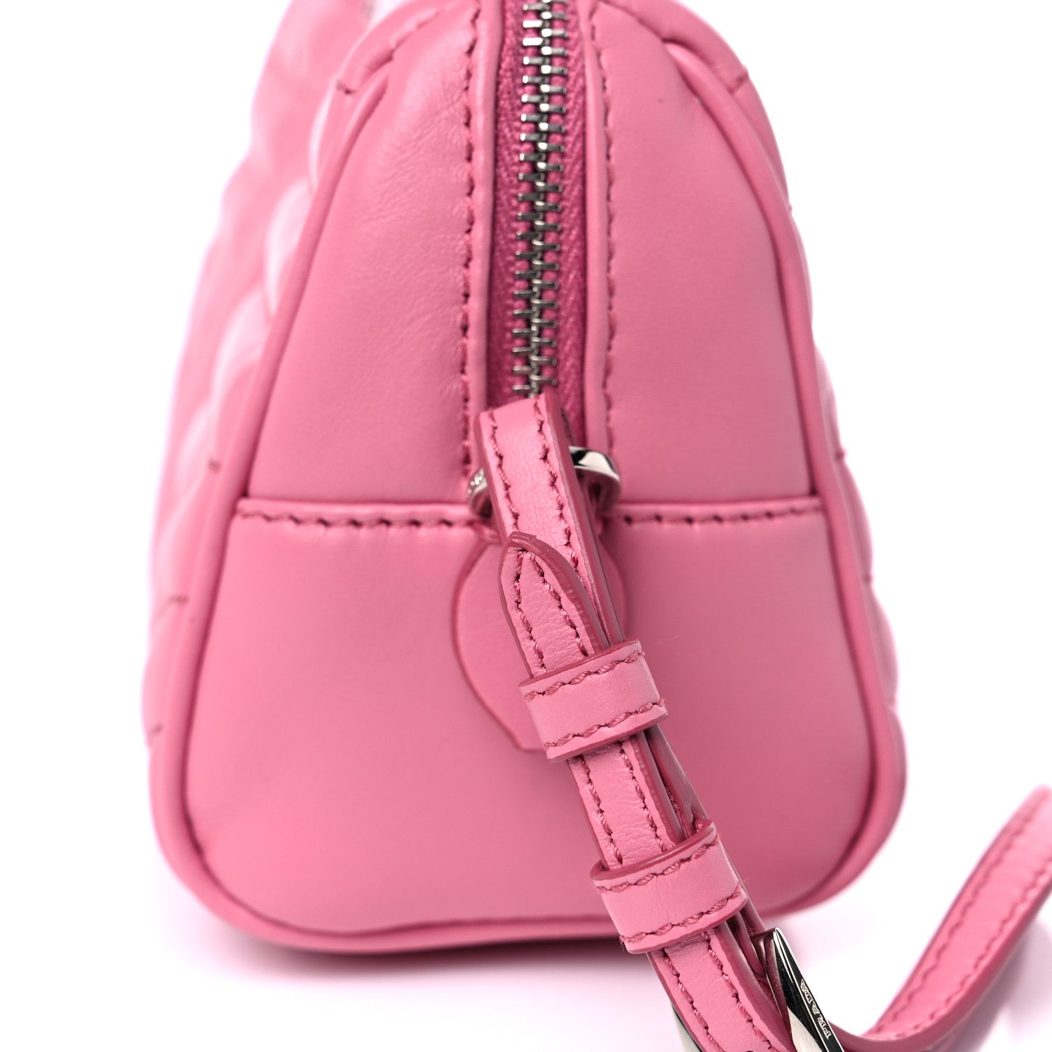 Prada Soft Calfskin Impunture Diagramme Wristlet Pouch Begonia 11 of 11