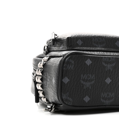 MCM Visetos Side Stud X-Mini Stark Backpack Black 8 of 9