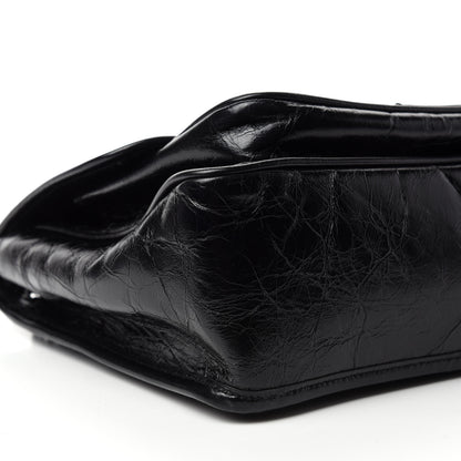 Saint Laurent Crinkled Calfskin Matelasse Monogram Medium Niki Chain Satchel Black 7 of 12