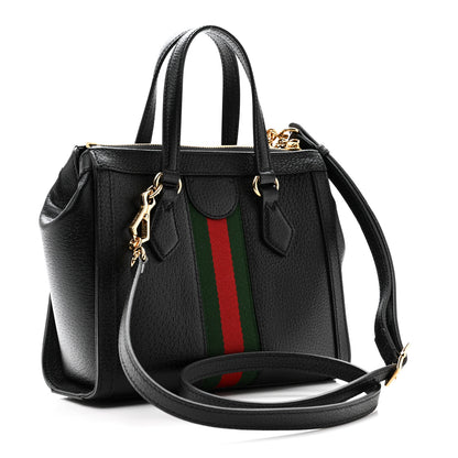 Gucci Textured Calfskin Web Small Ophidia Tote Bag Black 3 of 10