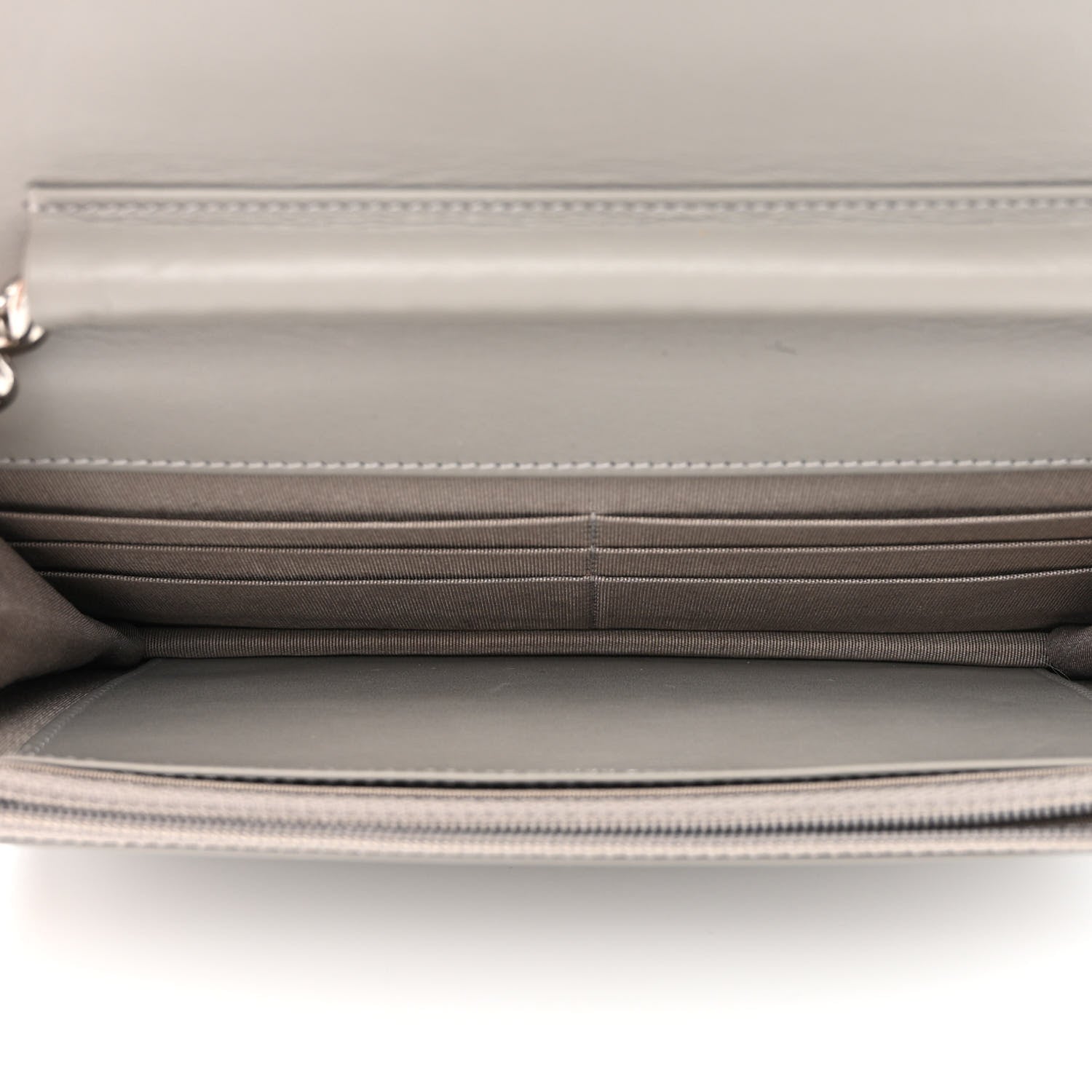 Chanel Caviar Quilted Boy Wallet On Chain WOC Grey 5 of 13