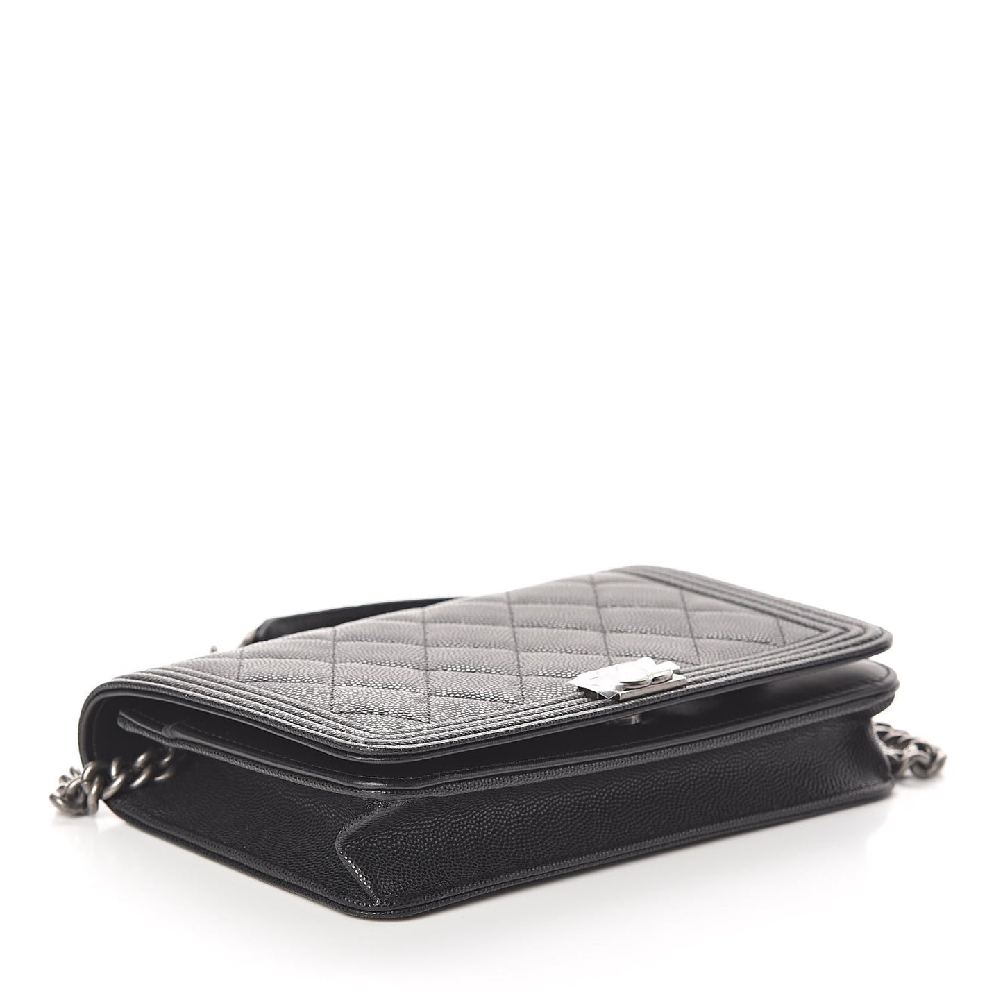 Caviar Quilted Boy Wallet On Chain WOC Black