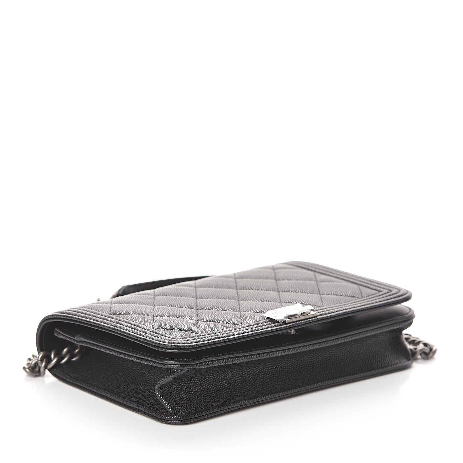 Chanel Caviar Quilted Boy Wallet On Chain WOC Black 4 of 11