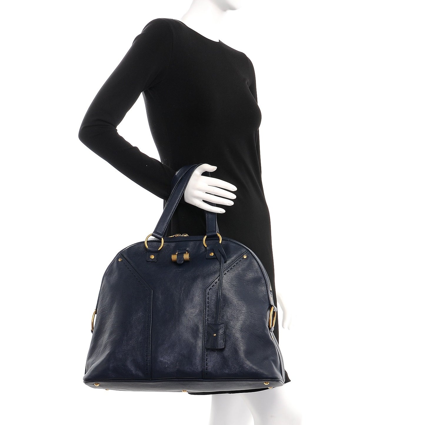 Calfskin Oversized Muse Navy Blue