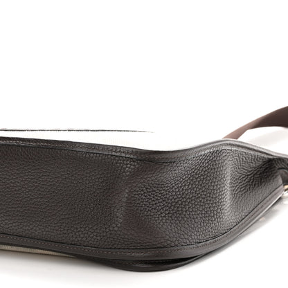 Hermes Toile Taurillon Clemence Evelyne II GM Ecru Ebene 9 of 10