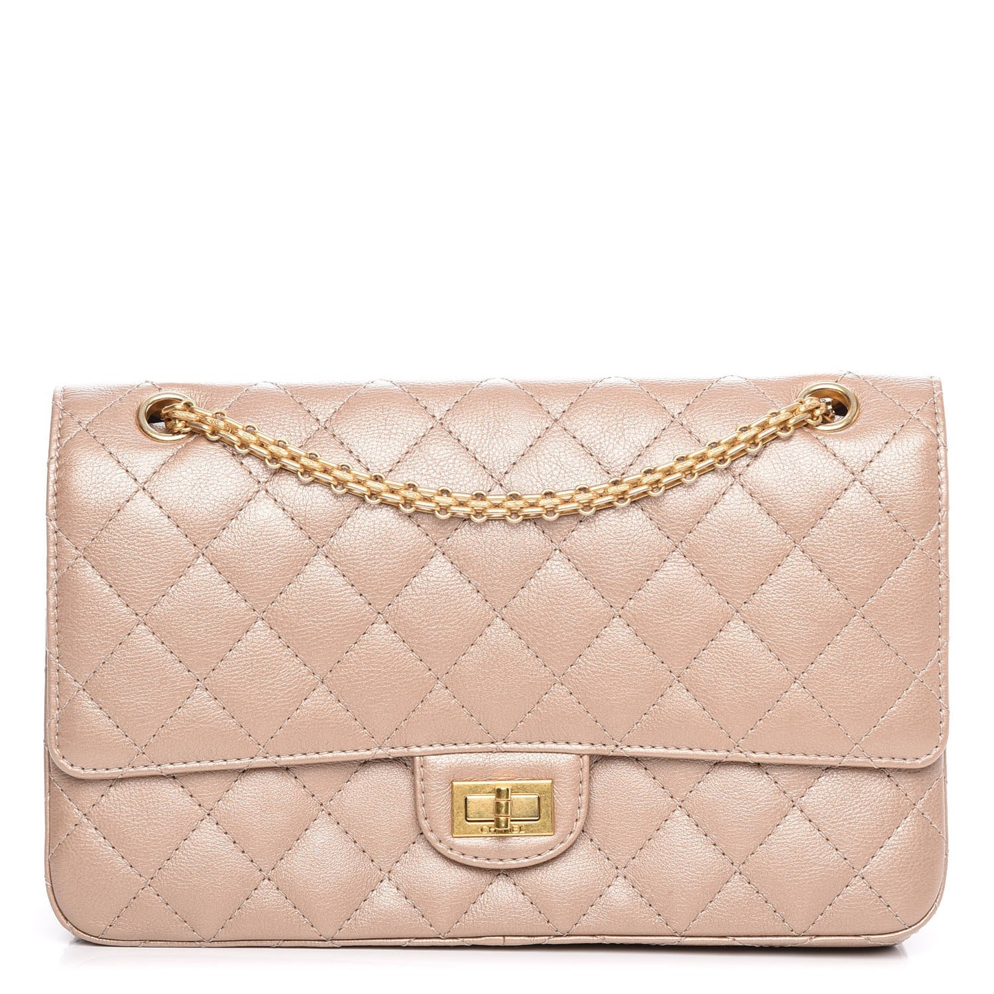 Metallic Calfskin Quilted 2.55 Reissue 226 Flap Gold