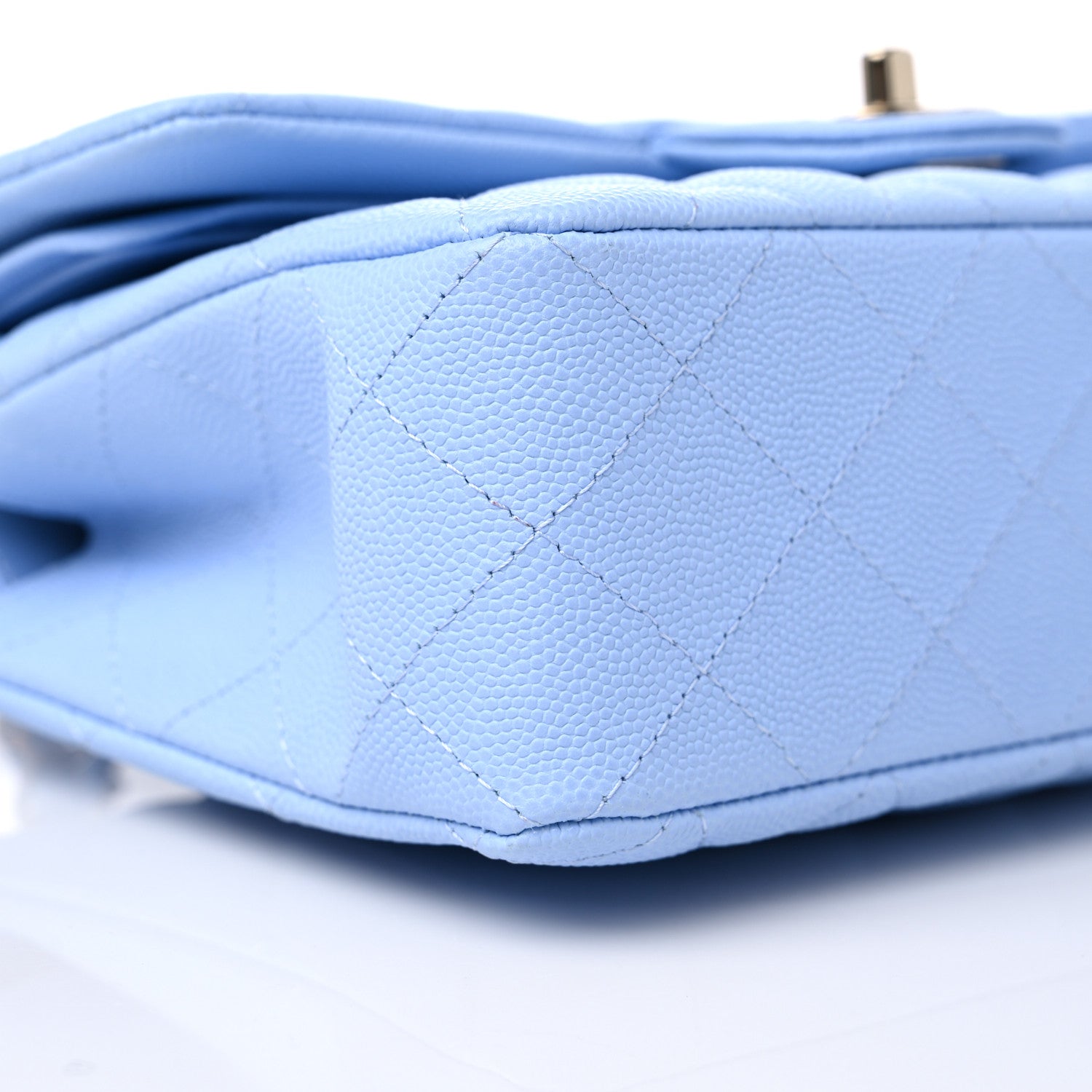 Chanel Caviar Quilted Small Double Flap Light Blue 7 of 8