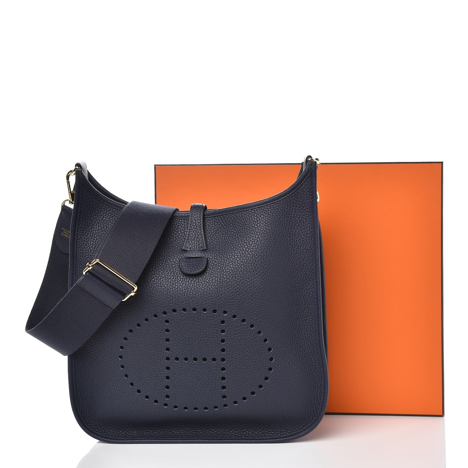 Hermes Taurillon Clemence Evelyne III PM Bleu Nuit 8 of 8