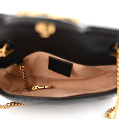Gucci Calfskin Matelasse Super Mini GG Marmont Shoulder Bag Black 5 of 11