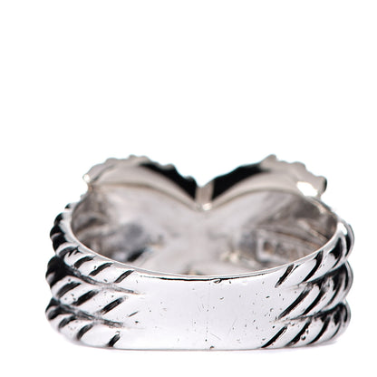 David Yurman Sterling Silver Diamond 12mm X Crossover Ring 52 6 3 of 8