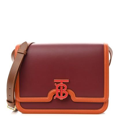 Burberry Smooth Calfskin Monogram Medium TB Bag Burgundy Multicolor 1 of 10
