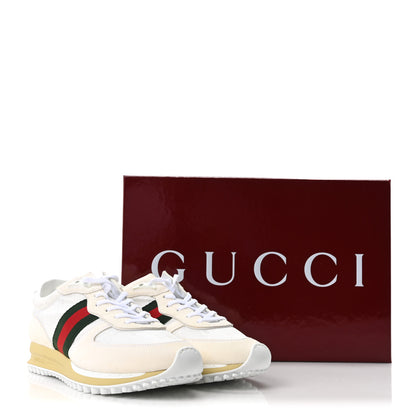 Gucci Suede Calfskin Mens Re-Web Sneakers 8 White 9 of 9