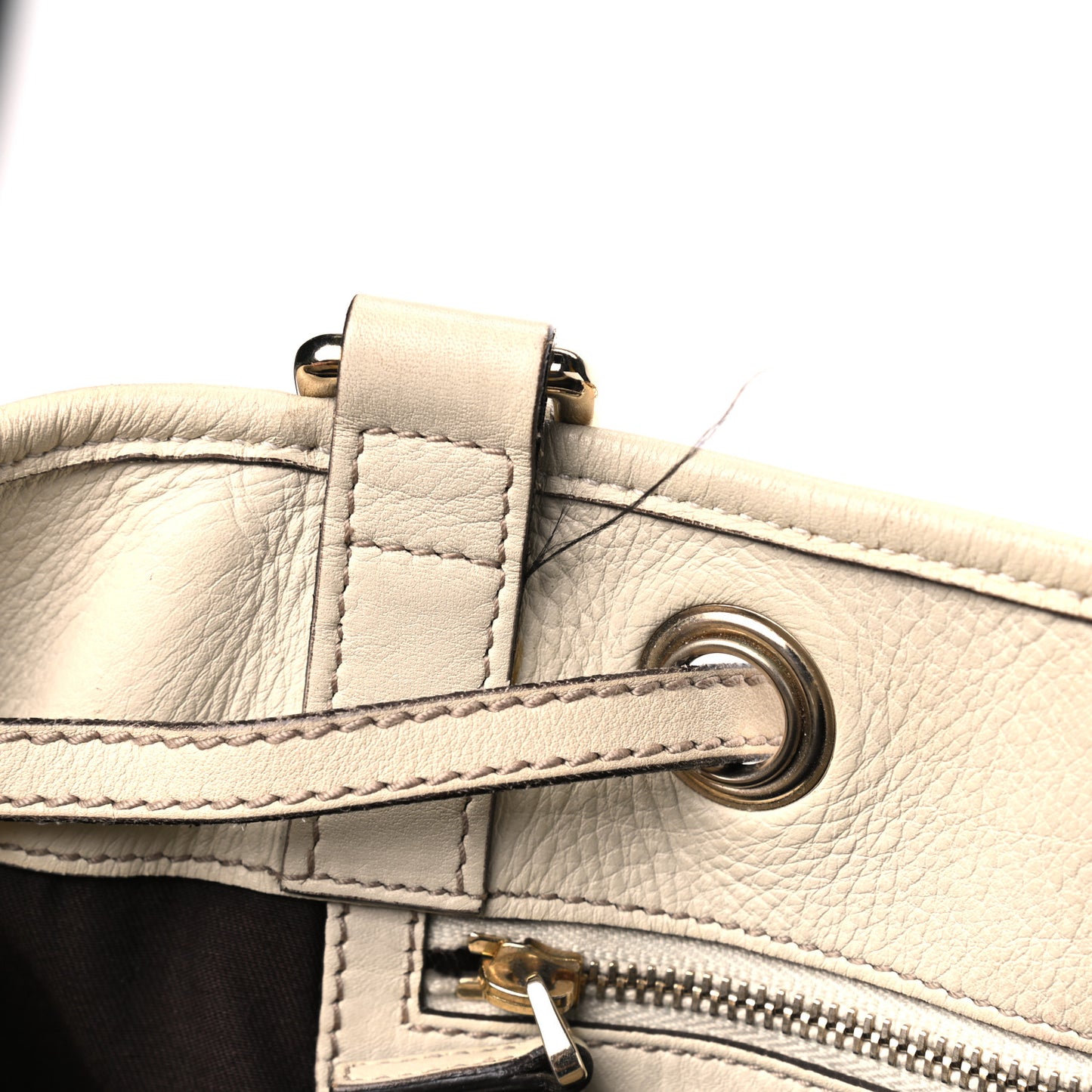 Monogram Peggy Braided Tote Off White