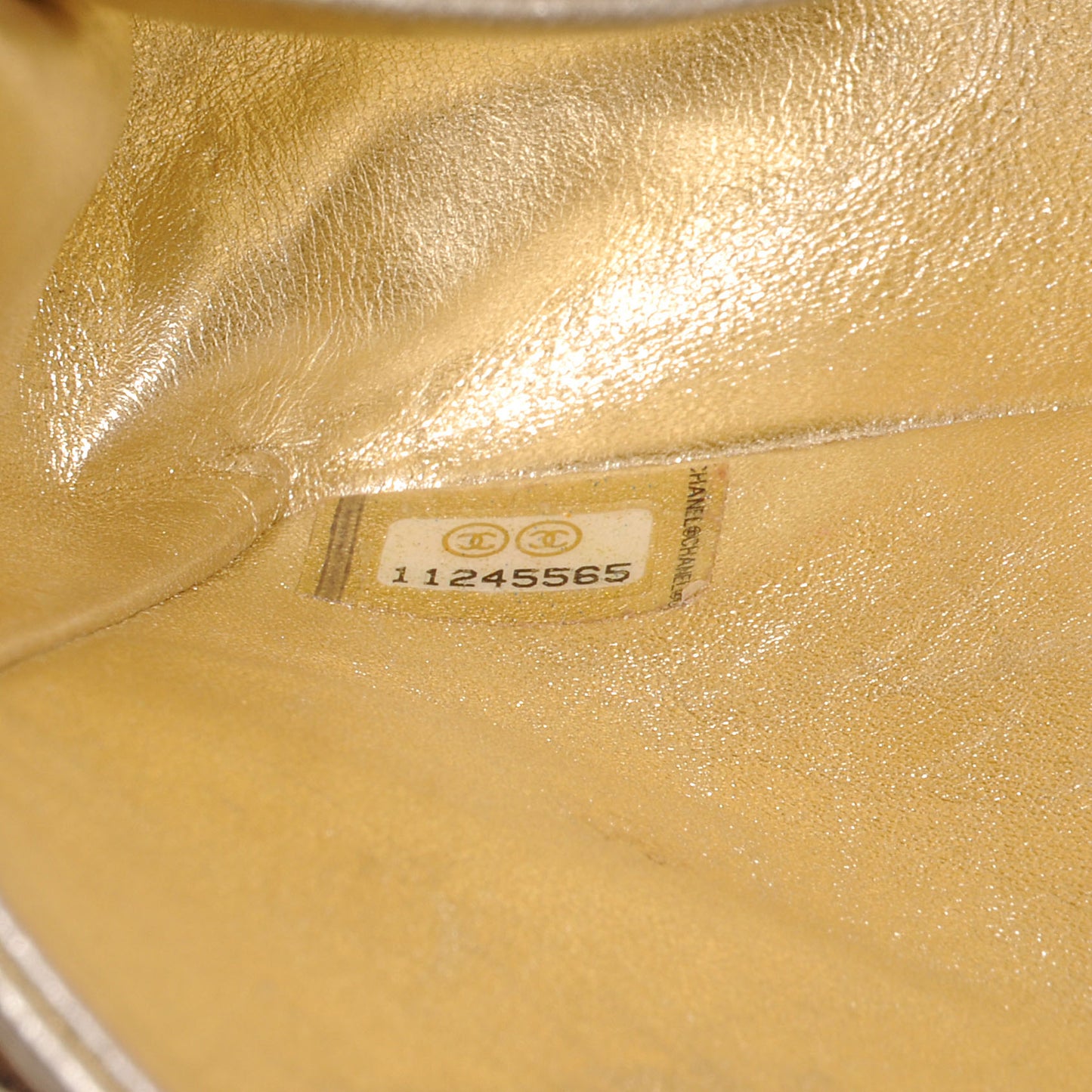 Lambskin Medium Double Flap Metallic Gold