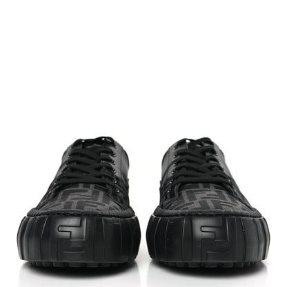 Fendi Fabric Jacquard Vitello Technical Fabric FF Mens Fendi Force Low Top Sneakers 12 Black 2 of 9