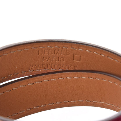 Hermes Shiny Alligator Kelly Double Tour Bracelet XS Rose Scheherazade 4 of 6