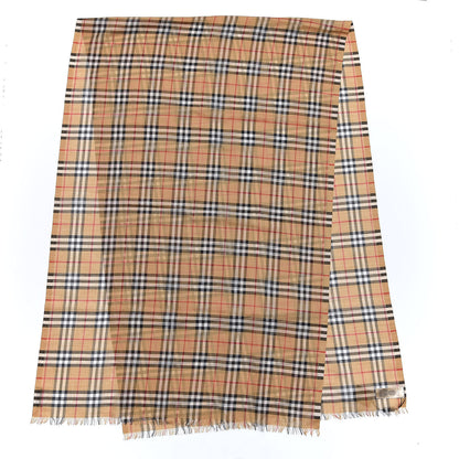 Burberry Wool Silk Gauze Vintage Check Scarf Antique Yellow 3 of 5