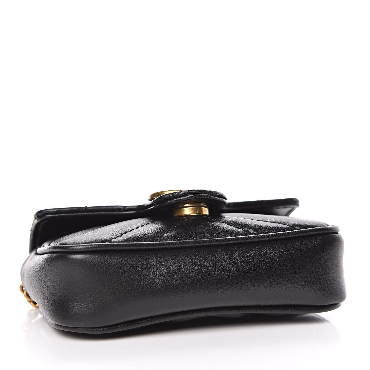 Gucci Calfskin Matelasse GG Marmont 2.0 Coin Purse On A Chain Black 4 of 9