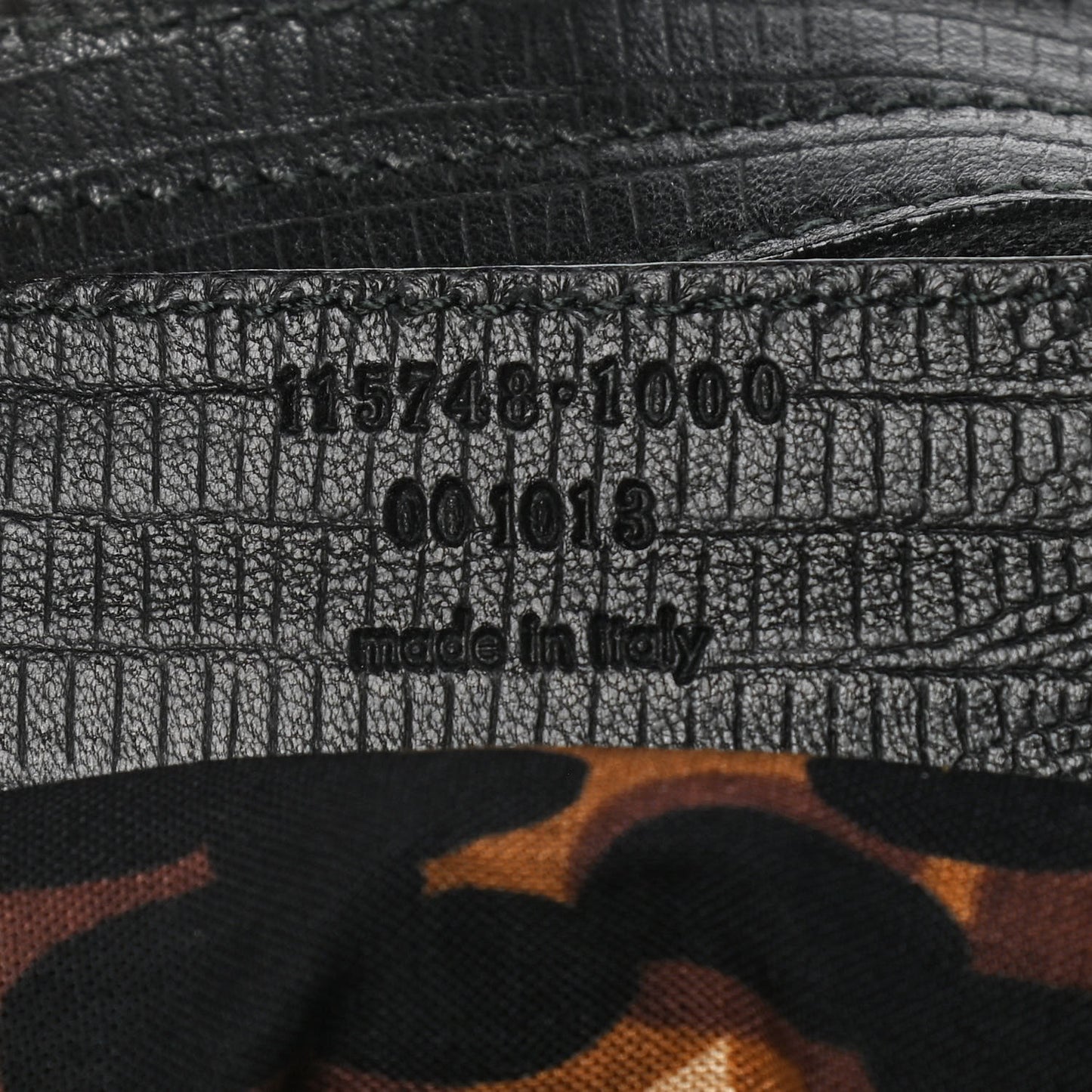 Calfskin Lizard Embossed Classic Hardware City Black