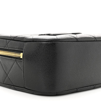 Chanel Caviar Quilted CC Small Top Handle Vanity Case Black 10 of 12