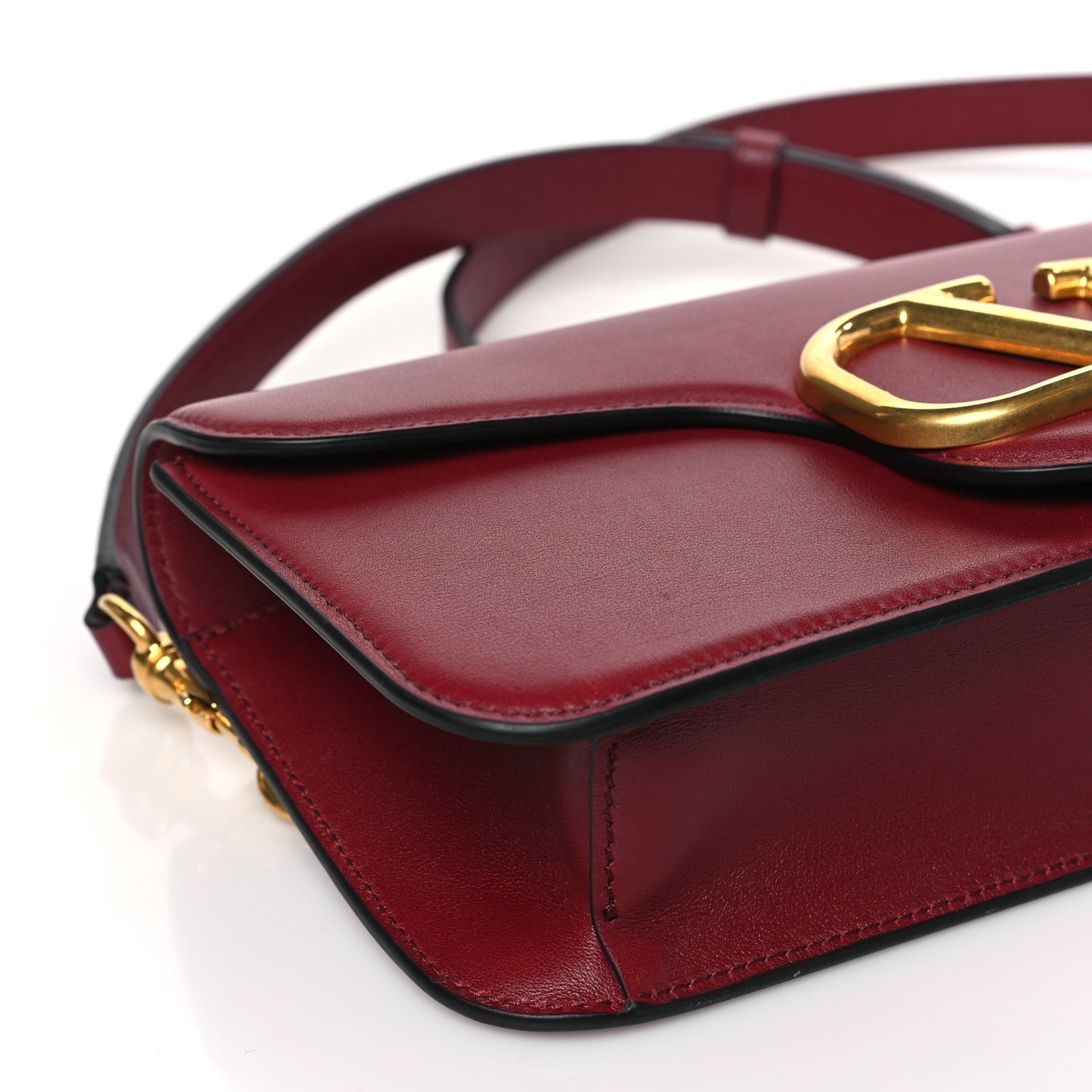 Calfskin Vlogo Loco Crossbody Bag Dark Red