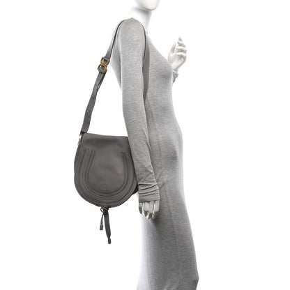 Chloe Grained Calfskin Medium Marcie Saddle Bag Cashmere Grey 2 of 11