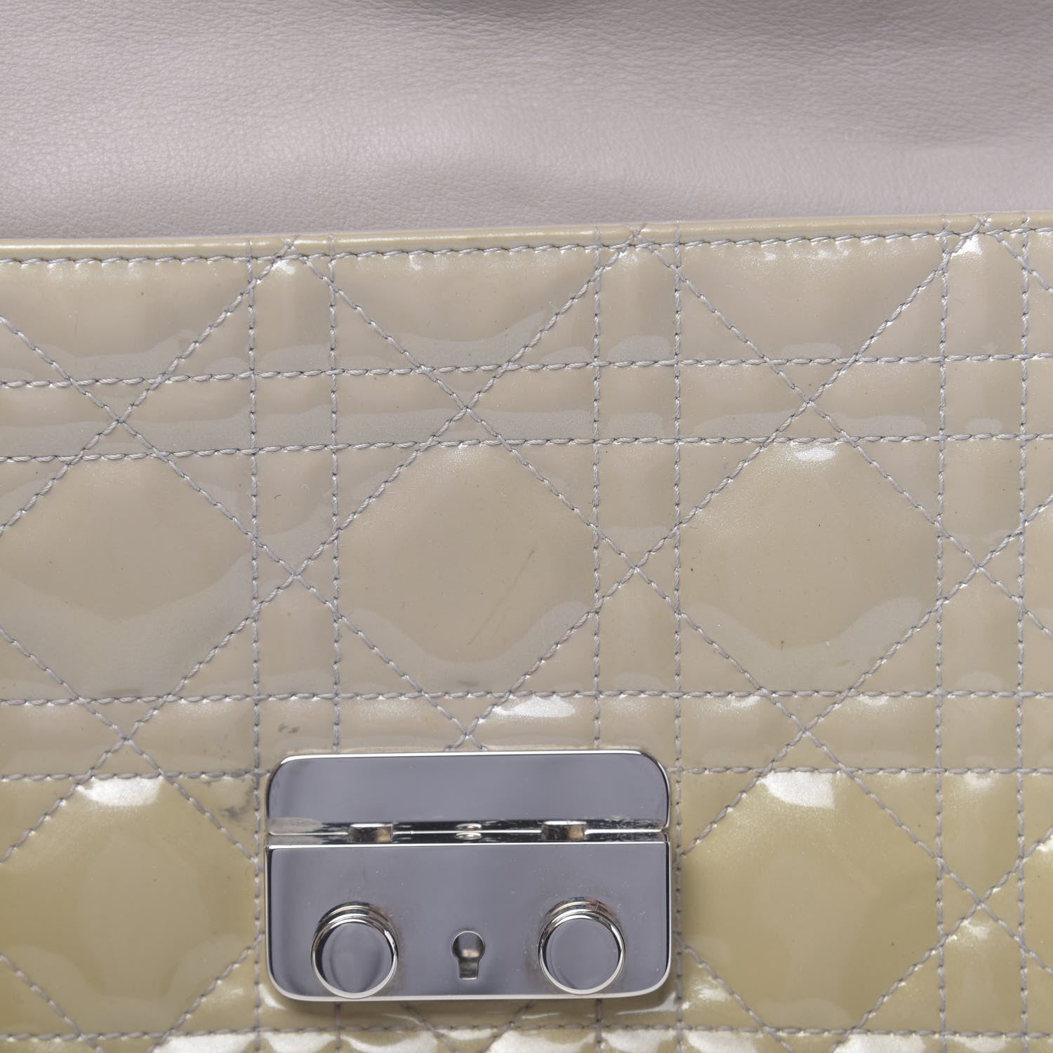 Christian Dior Patent Cannage New Lock Pouch Beige 9 of 13