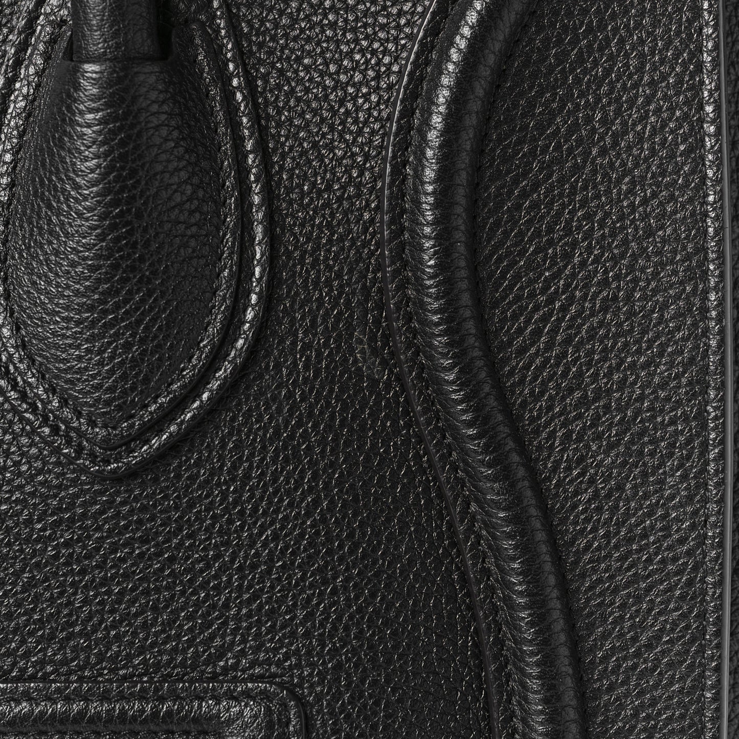Drummed Calfskin Mini Luggage Black