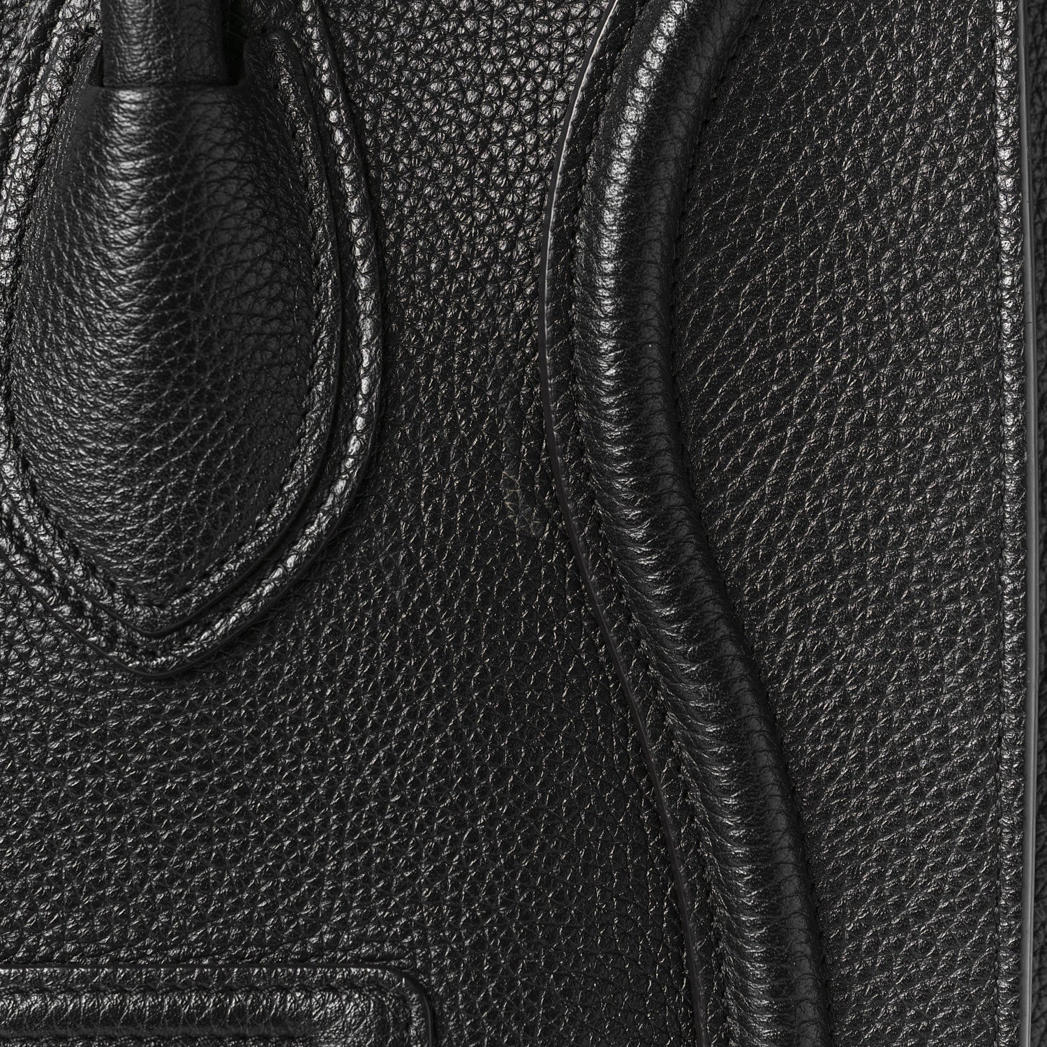 Celine Drummed Calfskin Mini Luggage Black 9 of 10