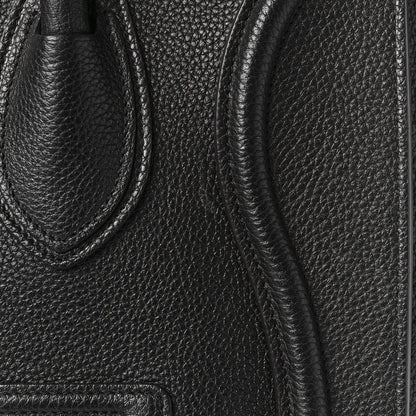 Celine Drummed Calfskin Mini Luggage Black 9 of 10