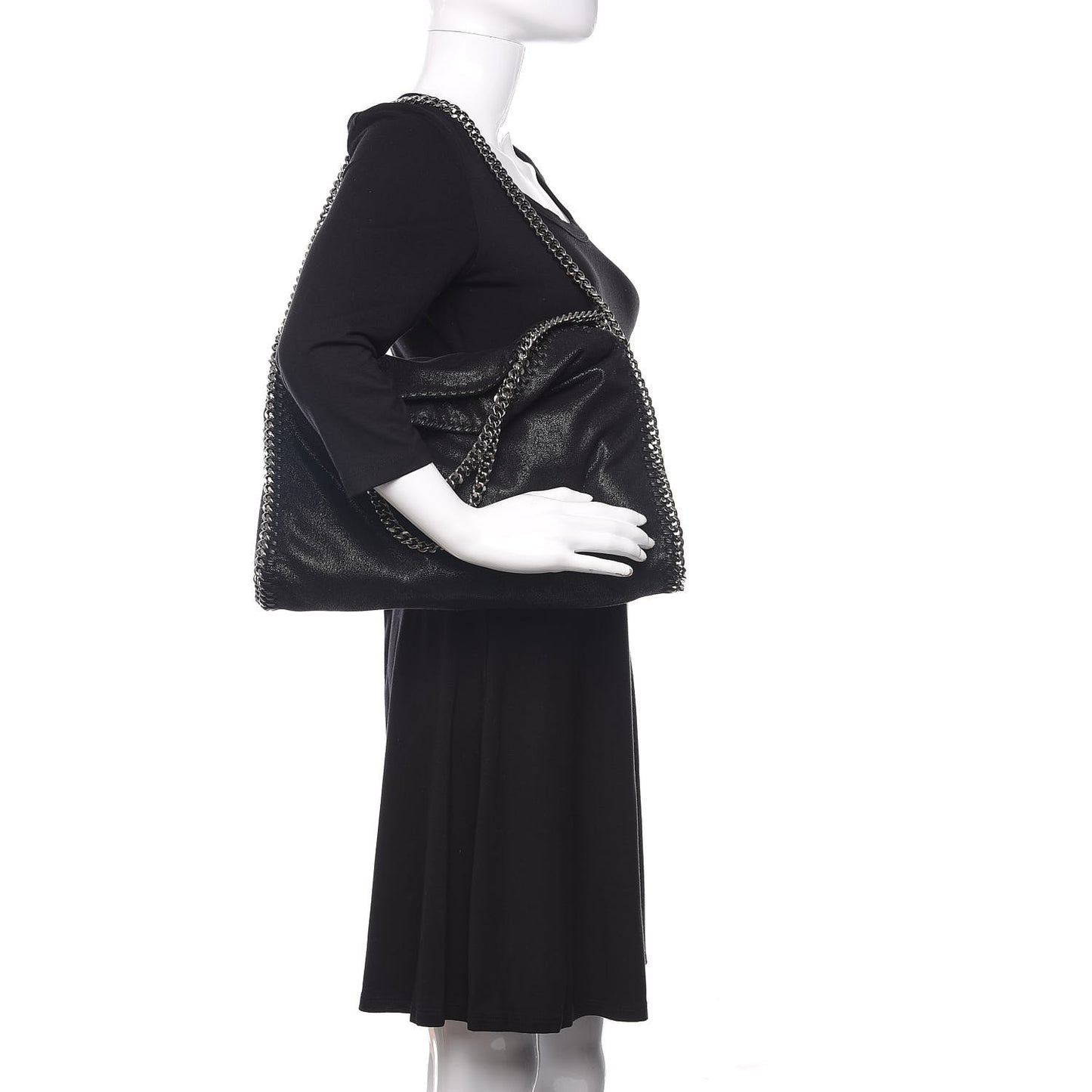 Shaggy Deer Falabella Fold Over Tote Black